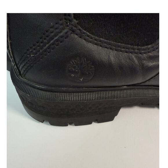 Timberland Womens S7 Black Leather Chelsea Boots A5ND7 Lug Sole Gently Used - Picture 4 of 6